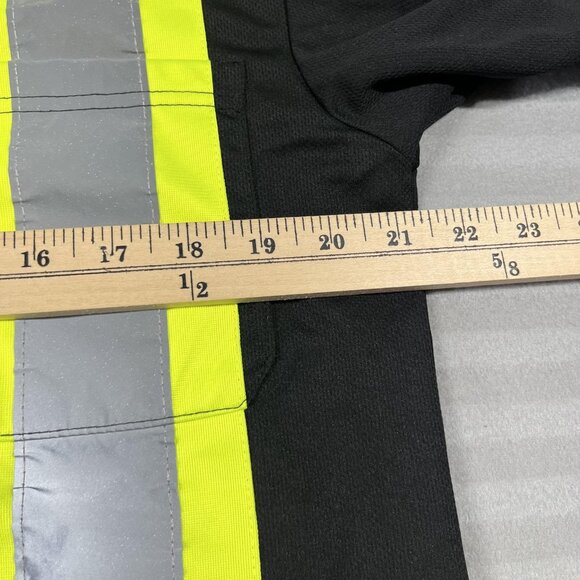 Tough Duck Polo Shirt Mens Medium Black Hi-Vis Reflective Safety Workwear Tape - Picture 8 of 10